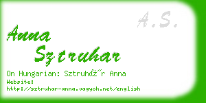 anna sztruhar business card